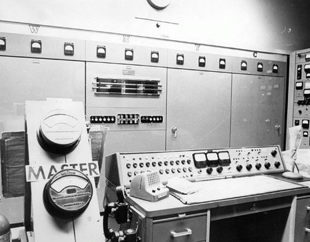 Master control at WNYC transmitter tower from the 1960s-1970s